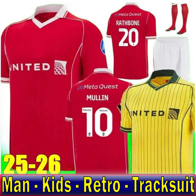 2025 2026 Wrexham soccer jerseys 25 26 Mullin Jay Rodriguez Palmer Jack Marriott Sam Smith Steven Fletcher Ryan Longman Ollie Rathbone football shirt