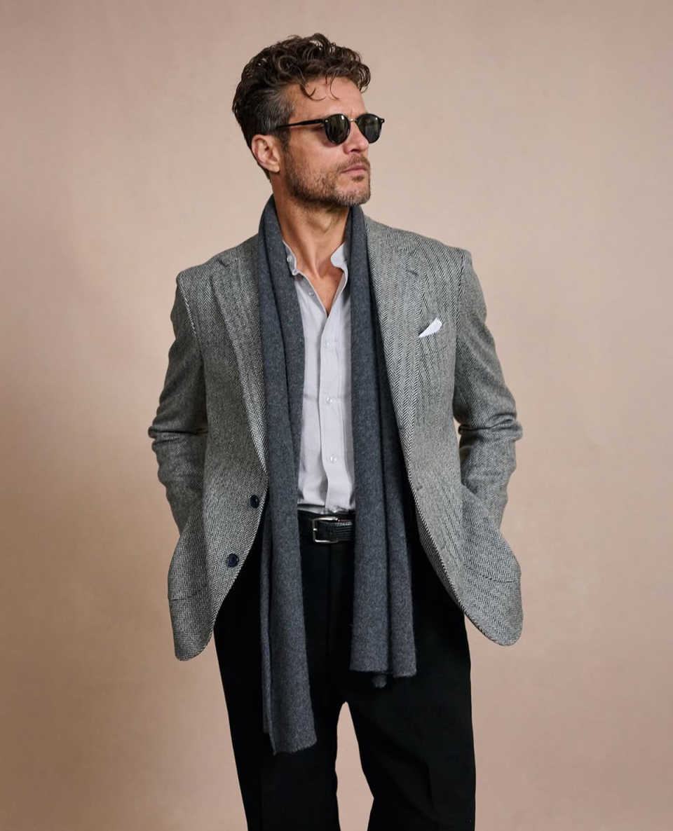 Classic Tweed Suits For Men Herringbone 3 Piece Blazer Vest Pants Formal Occasions Prom Wedding Clothing Customized