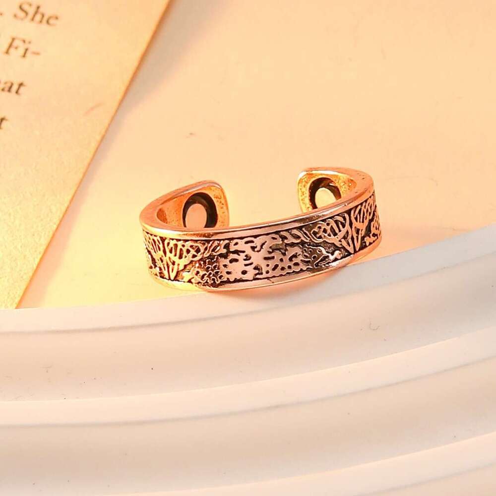 Viking Tree of Life Open Set Magnetic Bracelet Ring Jewelry