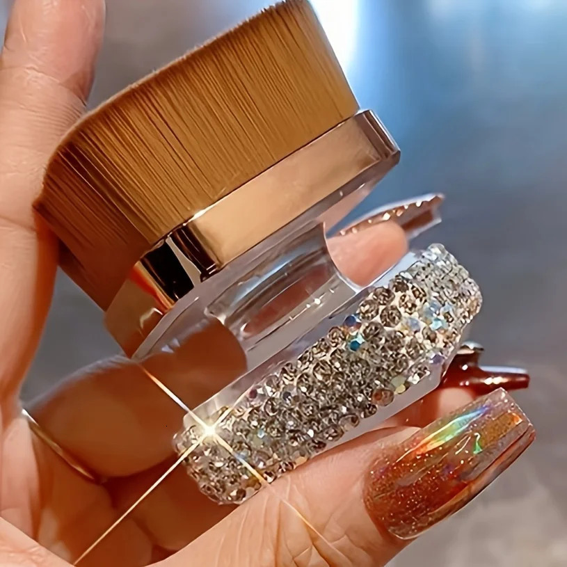 Light multi-functional plastic makeup brush Artificial diamond travel portable blush brush foundation brush Nail dust bru 250716