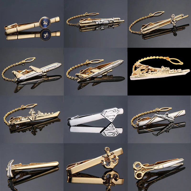 fashion Metal Men Tie Clip Gentlemen Classy Necktie Bar Clasp Pin Dolphin Hammer aircraft Ship Wedding Jewelry 250715
