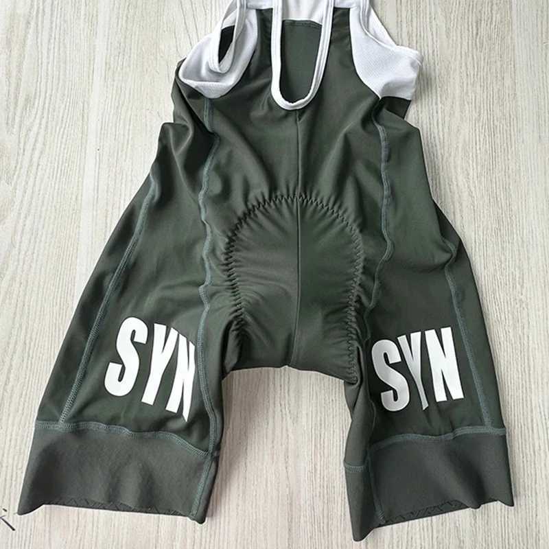 Silver-gray new SYN suit mens short-sleeved cycling jersey and bib shorts road matching Cycling Clothing S250718