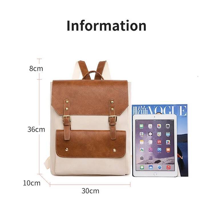 Women Backpack PU Leather Men Rucksack Vintage Double ladies Shoulder Large Capacity School Bag Backpacks Daypack bagpack high-quality