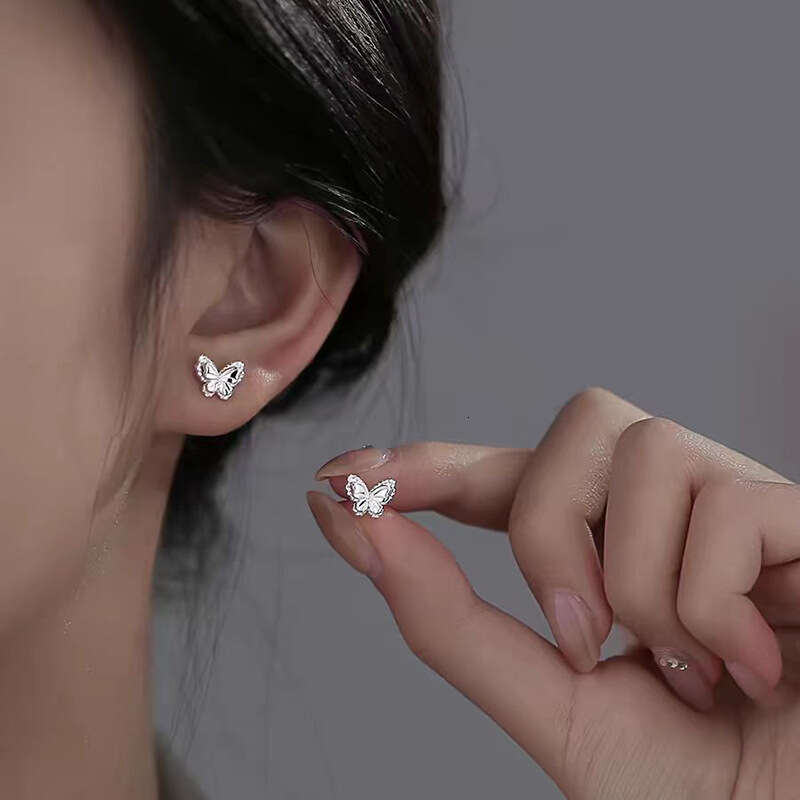 Butterfly Knot Screw Back Studs for Women No Need to Remove While Sleeping Ear Piercing Care Earrings 2024 Summer New