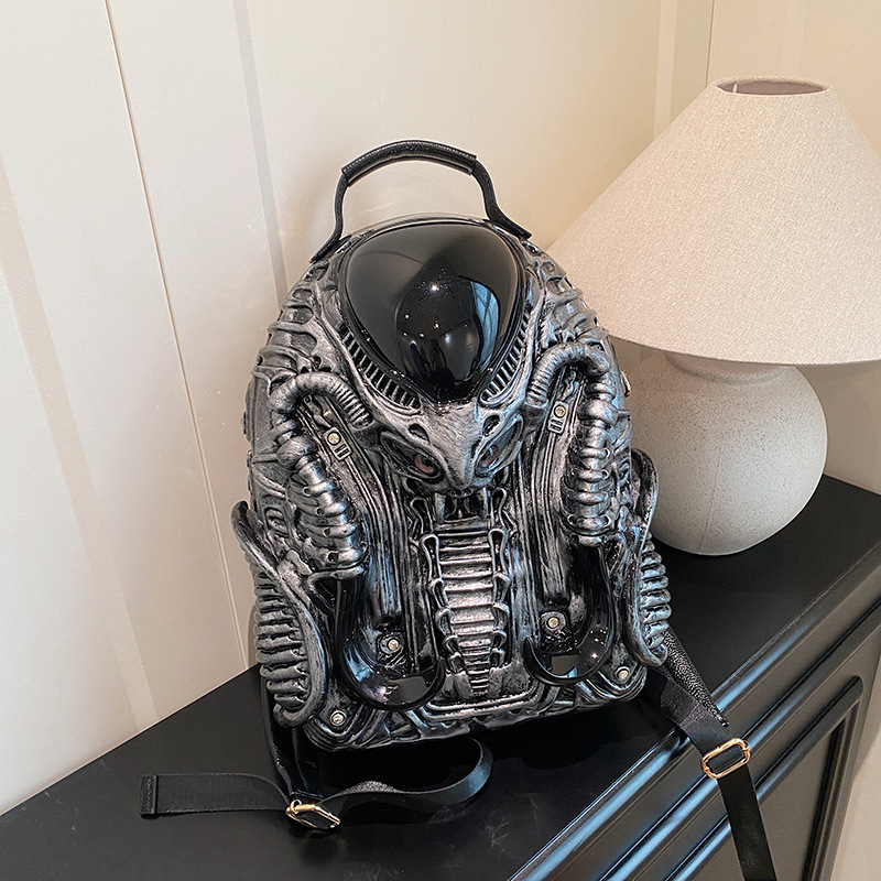 Free Shipping Designer Luxury Fashion Backpack Personalized Iron Warrior Street Punk Style Neutral Backpack Casual Travel Bag Student Backpack