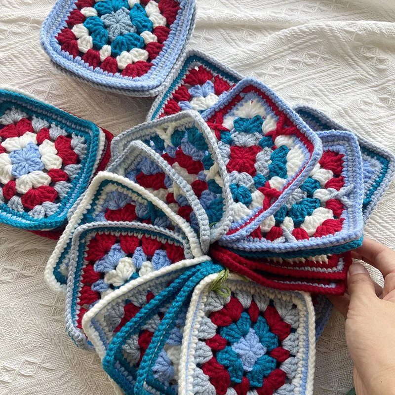 11cm Colorful Handmade Crochet Table Place Mat Pad High-Quality Cotton Thread DIY Bags Blankets Friends Family 13 Pieces 250717