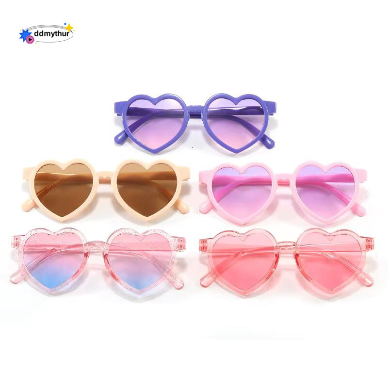 Trendy Heart-Shaped UV400 Kids Sunglasses, Candy Color Children Shades for Baby Eyewear Toddler Boys Girls Sun Glasses ddmythur Z260305