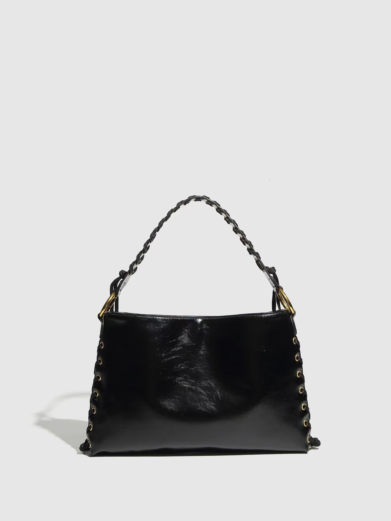 2025 Summer new women's shoulder crossbody bag new handbag with metal buckle eyelets large capacity shoulder bag new designer bag