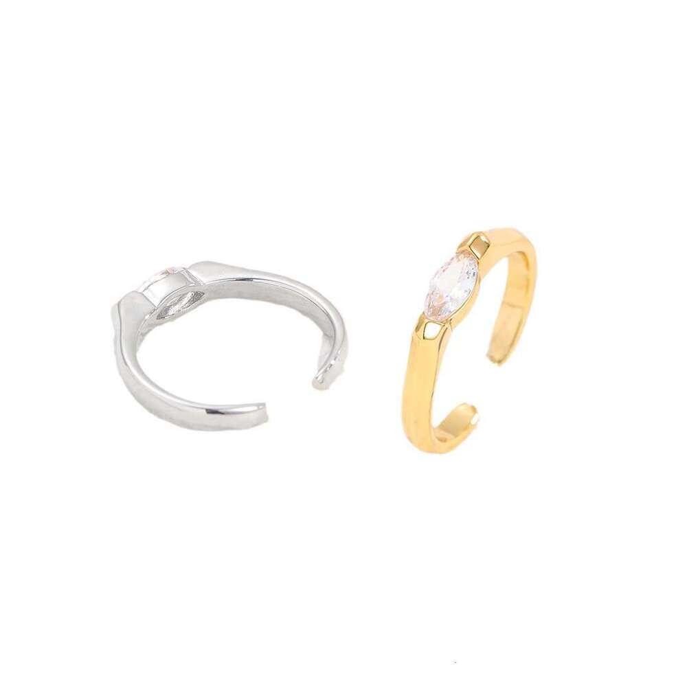 Vintage Brushed Zircon Open Ring for Women, Minimalist Stackable Ring, Niche High-End Luxury Couple Rings, Multiple Styles