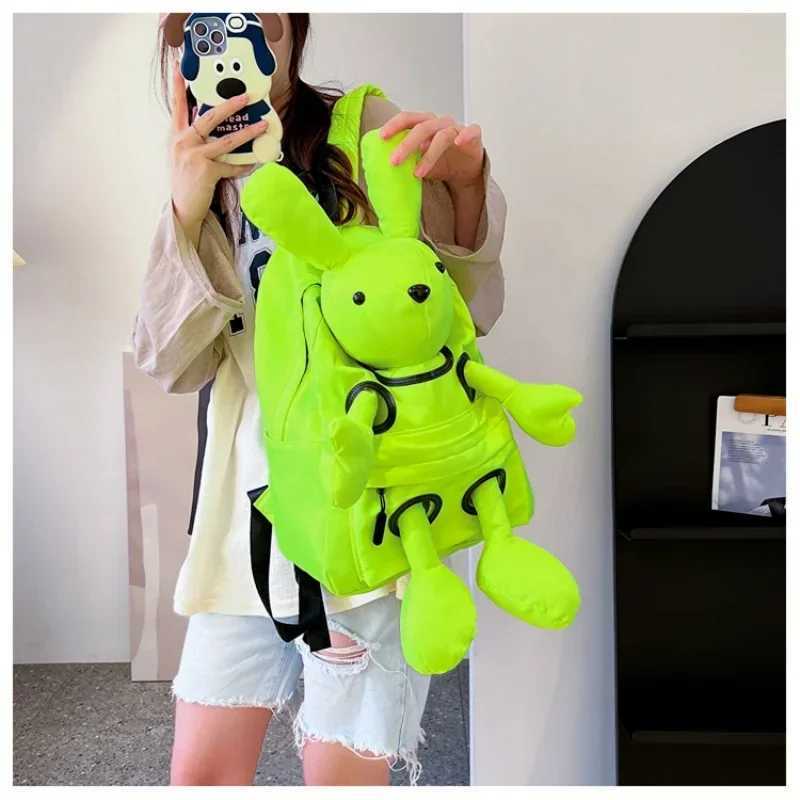 Female Backpack Cartoon Cute Rabbit Backpack 2025 New Large Capacity Action Figure Lightweight Student School Bag Girl Travel Bag y250718