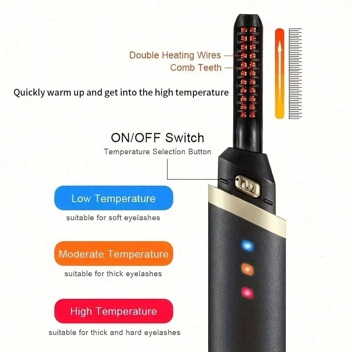 1pc Portable Electric Eyelash Curler Rechargeable For Fast Natural Lash Curling Effect Makeup Tool For Women 250716