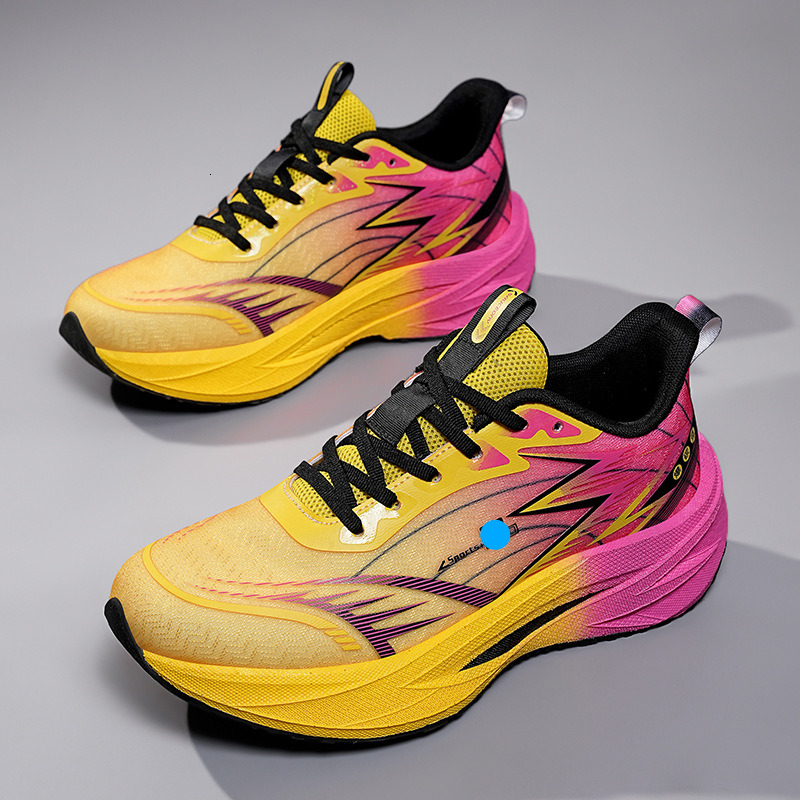 Men's 2025 Summer New Carbon Plate Ultra-light Sports Professional Racing Breathable Soft Sole Shock Absorption Wear-resistant Running Shoes