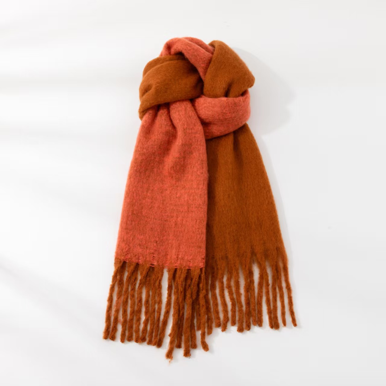 T1258 solid color warm scarf for women autumn and winter all-match wool soft glutinous couple Korean version college style all-match Japanese trendy s