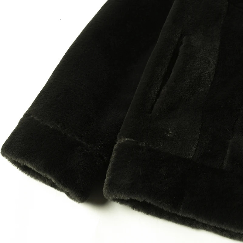 Mauroicardi Winter White Short Soft Warm Faux Fur Coat Long Sleeve Plus Size er Men Streetwear Clothing Fluffy Jacket 250715