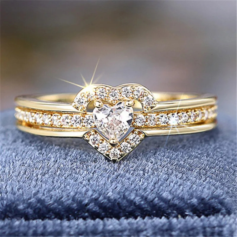 925 Sterling Silver Romantic Wedding Band Ring Female Love Jewelry Brilliant Heart Zirconia Finger Accessories Engagement Ring 250715