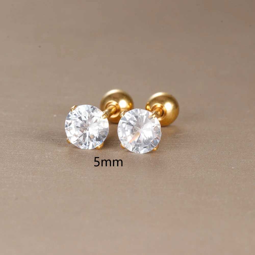 2PC Stainless Steel 4 Prong Zircon Stud Earrings for Women/Men 3/4/5/6mm Tragus Cartilage Standard Lobe Daith Piercing Jewelry XJ250718