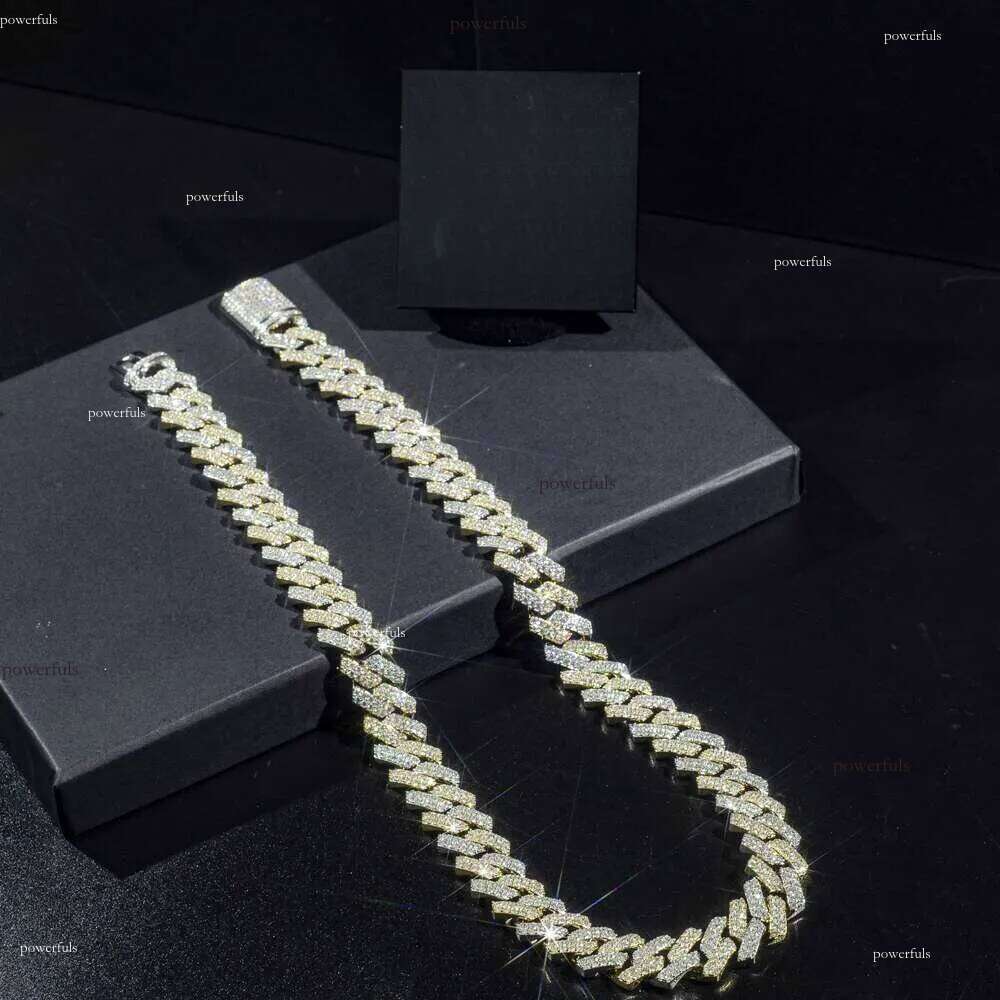 Sterling Silver Customized Moissanite Cubic Zirconia Pendent with Diamond Accents - Gold Plated Cuban Link Chain for Him