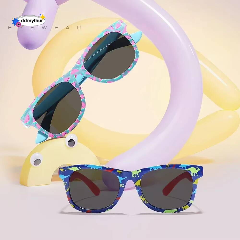 2024 Summer Square Childrens Outdoor Sunshade Sunglasses Kids Cartoon Dinosaur Cute Baby Trendy Sun Glasses Girls Boys Eyewear ddmythur Z260305