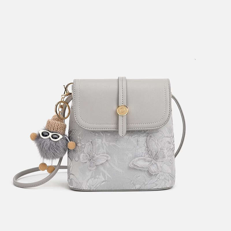 Leather Bag Bucket Bag Tote Bag Women New Color Block Vertical Small Square Single Shoulder Bucket Crossbody Phone Bag