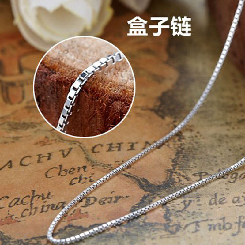 Korean Fashion Trendy Collarbone Necklace for Women, Pure Sier Versatile Box Chain 45cm Shenzhen