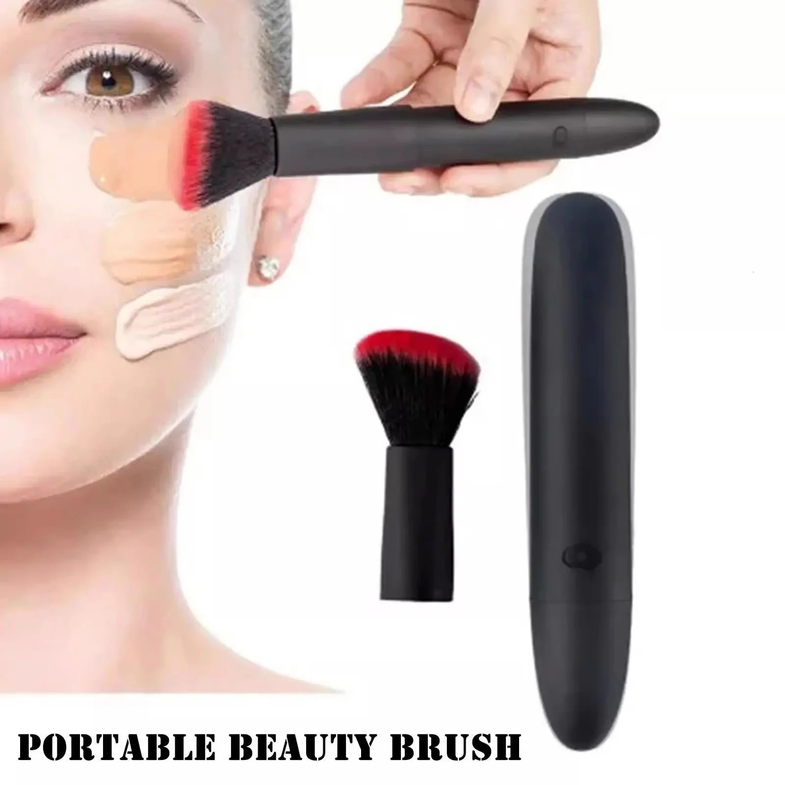 1 PC Electric Detachable Makeup Brush For Loose Powder Bristle Brush Blush Brush Soft Bristles 10 Gears Vibration Brush Tools 250716