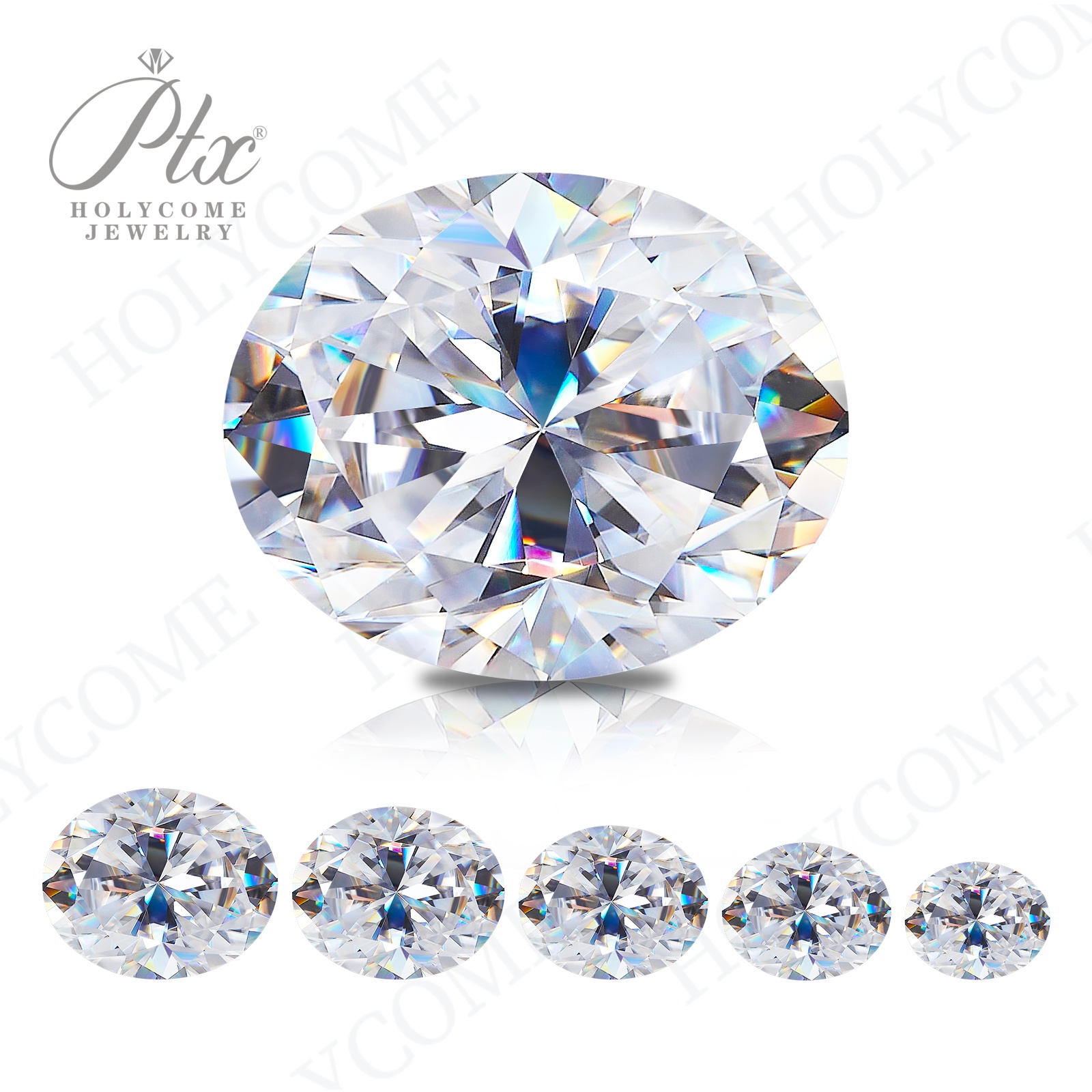 Size 2x4~11x16mm Oval Shape 3EX Cut White D Color Moissanite Synthetic Gems VVS1 Loose Moissanite Diamond for Jewelry Making