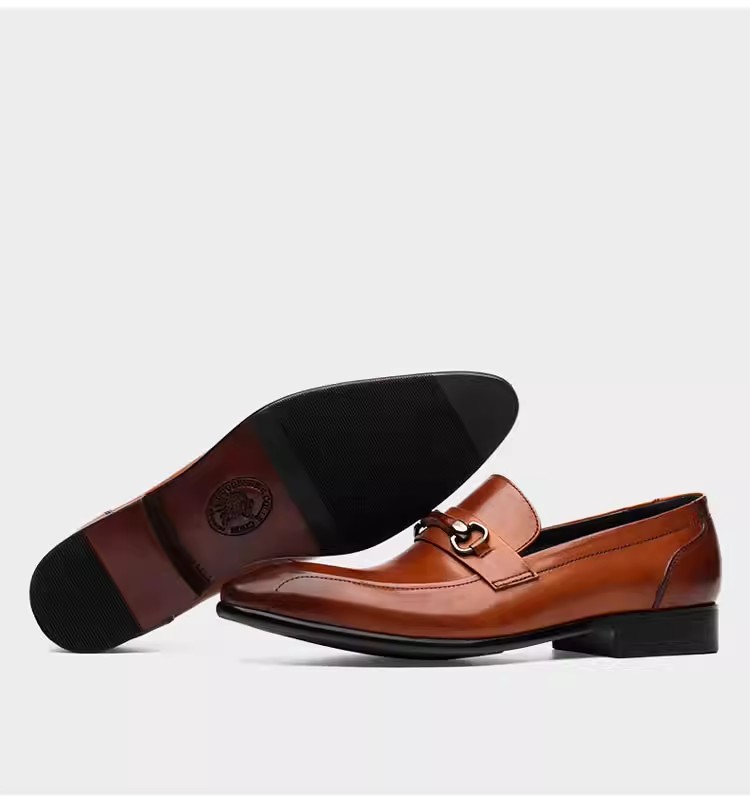British pointed toe leather men's genuine leather British business formal wear men's shoes wedding shoes