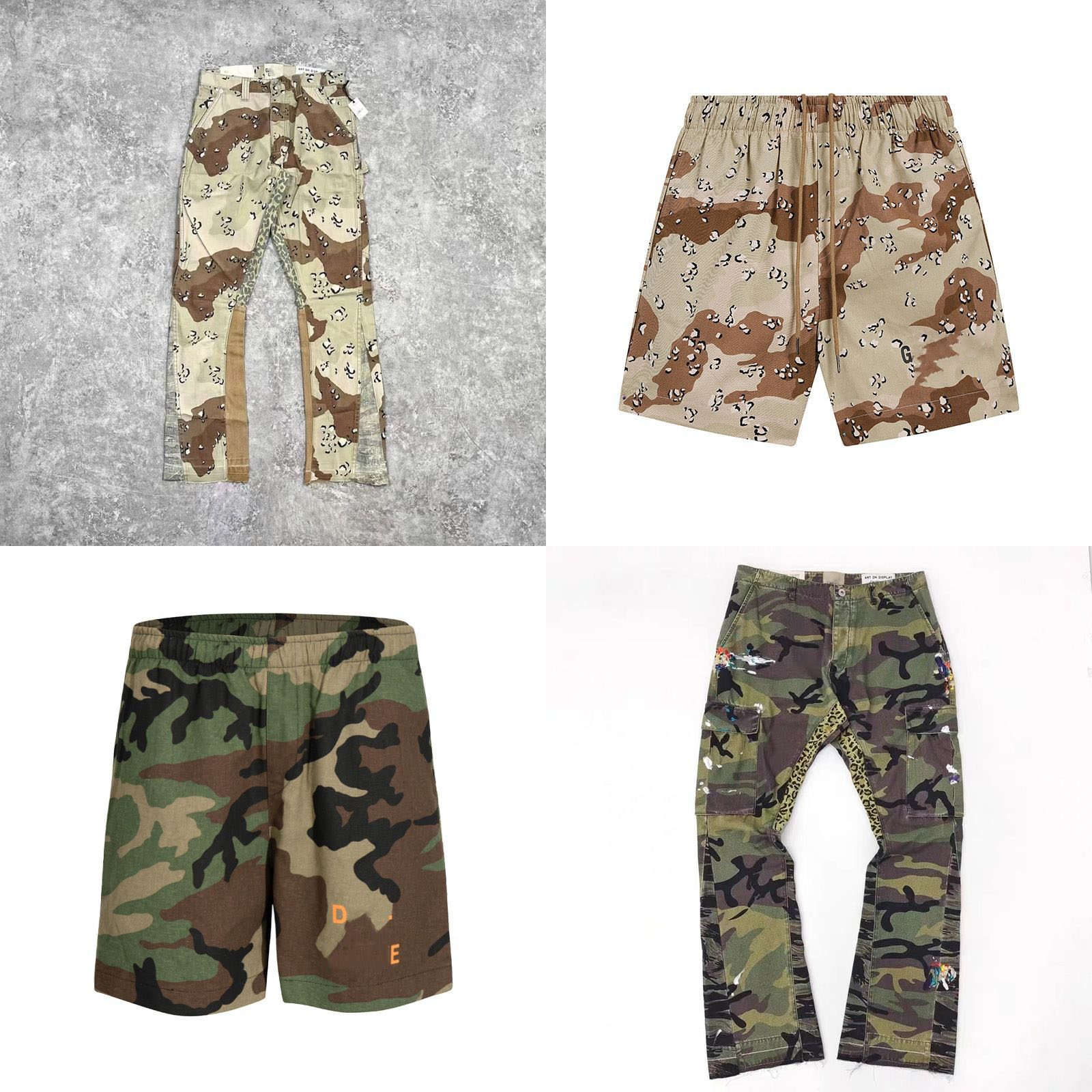 Designer Men's Cargo Pants Desert Camouflage Shorts Letter Logo Printed Vintage Mens Casual Loose Flare Trousers