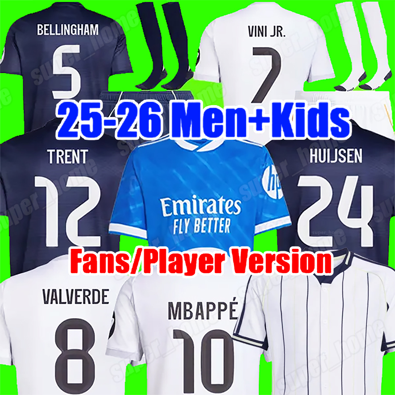 MBAPPE HUIJSEN GONZALO 25/26 soccer jerseys BELLINGHAM football kit shirts VINI JR MODRIC CAMAVINGA RUDIGER TRENT camiseta de futbol men kids kit set 2025 camisetas