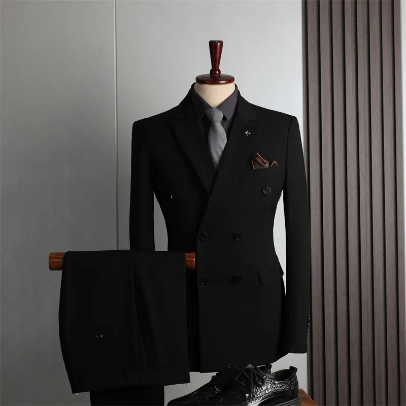 Tailor-made Suits for Men 2 Pieces Suits Man Blazer Jacket and Pants Double Breasted Business Casual Fashion Korean Clothing 250715