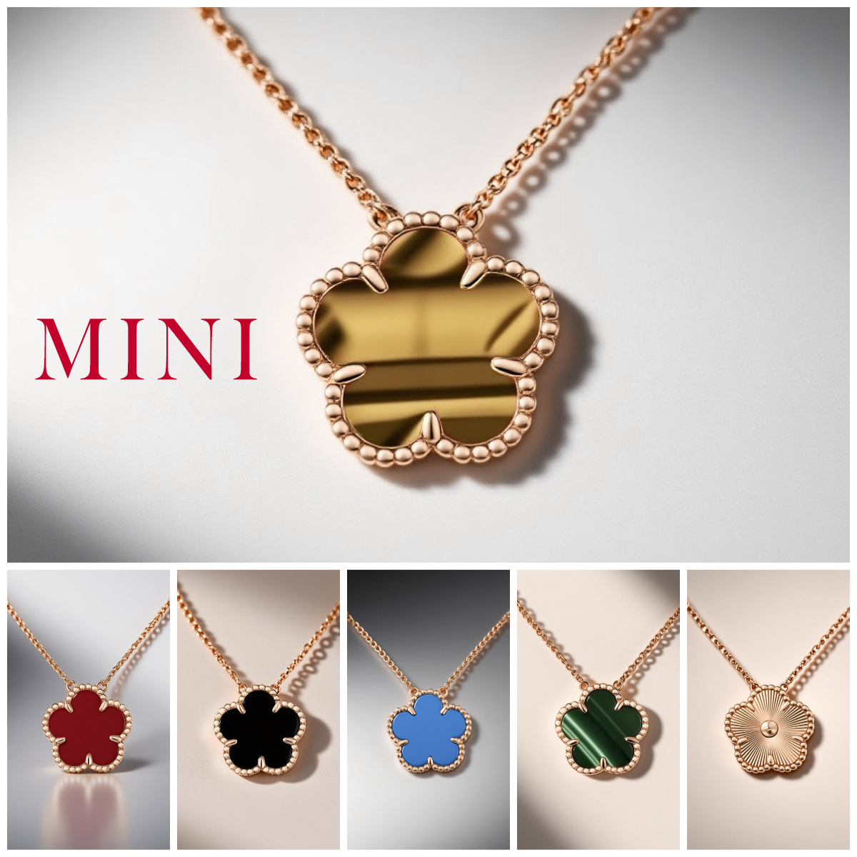 luxury necklace jewelry woman necklace designer for women Y2K mini clover necklace Rose Gold 9mm flower pendant mother of pearl necklace gold necklace womens gifts