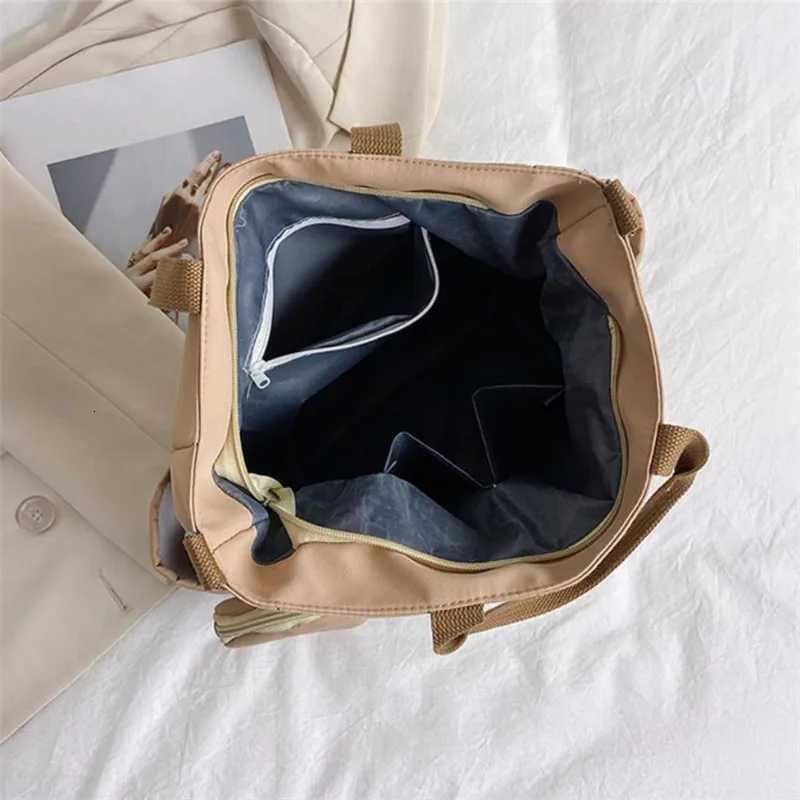 Oxford Design Double Sided Pocket Tote Bag Teen Wen Large Capacity Handbag Single Shoulder Crossbody Bag with Round Coin Purse Y250718