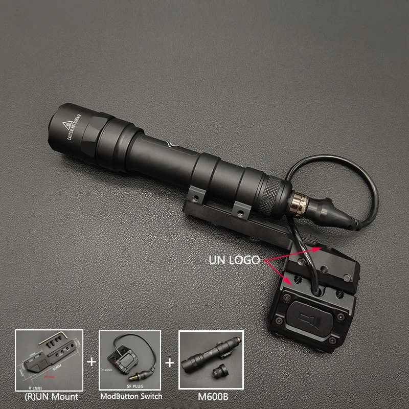 Airsoft Surir M300B M600B Tactical Flashlight Weapon Gun Scout Light with Modbutton Pure Switch Hunting Rif Accessories XJ250718