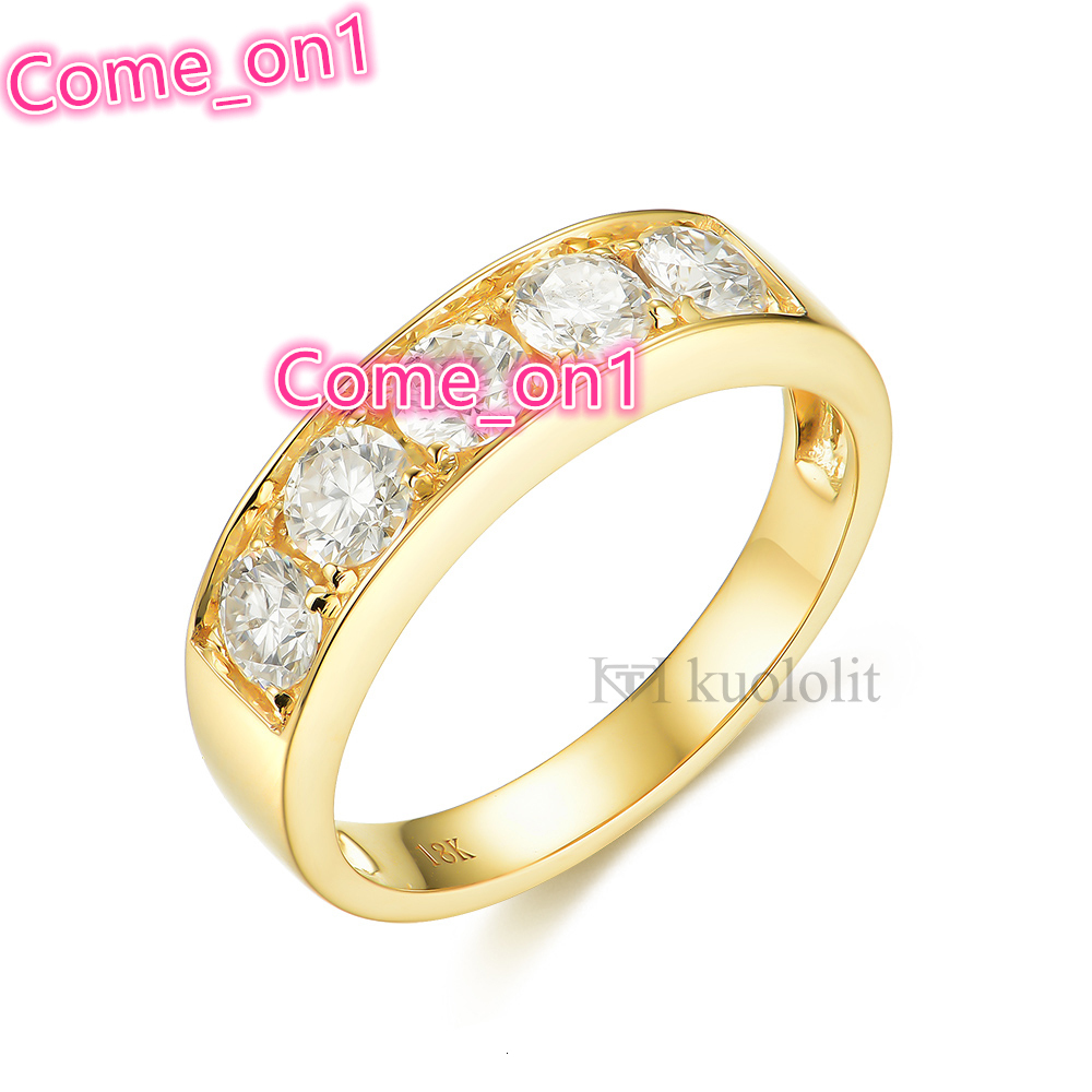 Natural Moissanite 18K 14K 10K Yellow Gold Rings for Women Solitaire Jewelry for Wedding Engagement Round Cut Moissanite