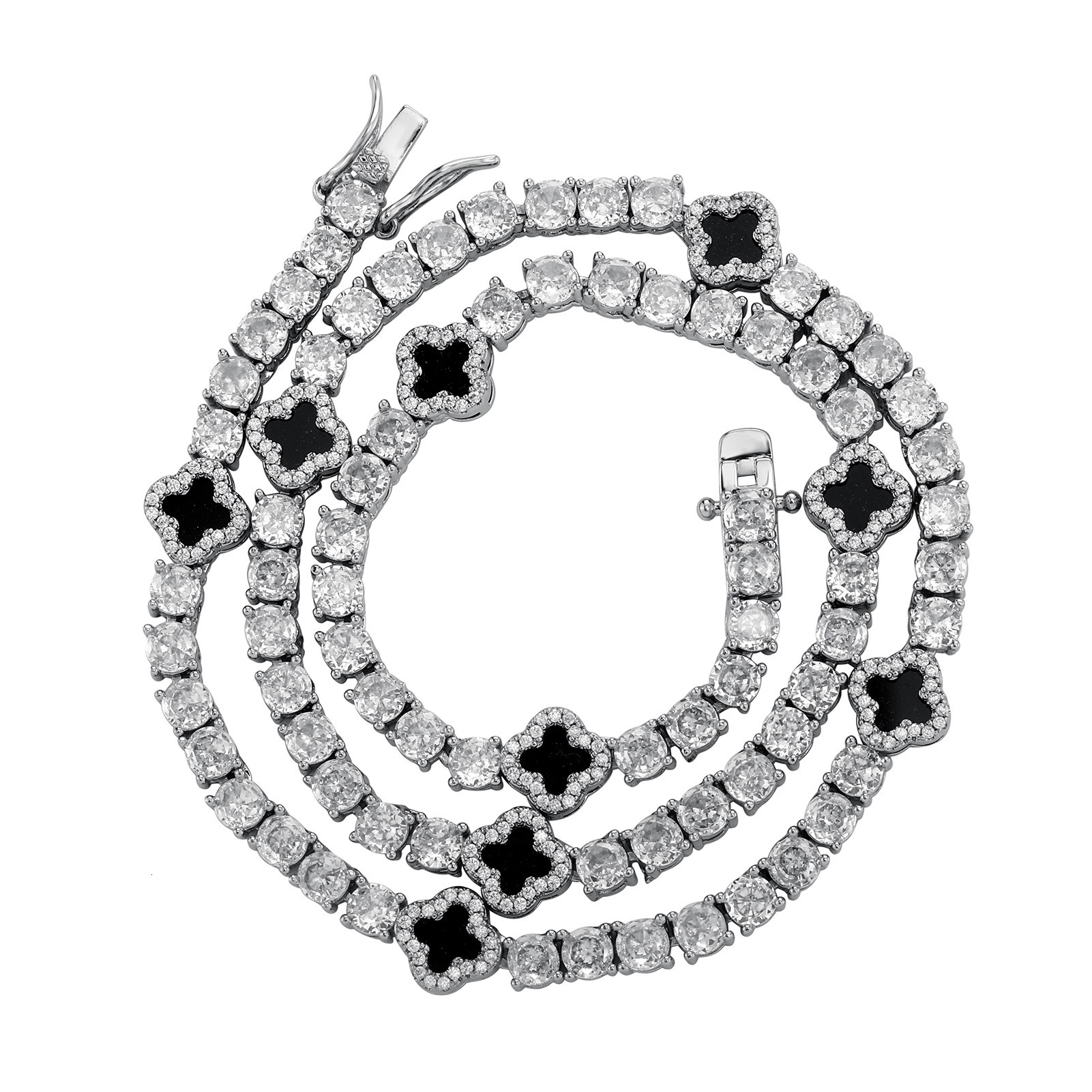 GRA Certified Clover Necklace Bracelet Iced out VVS Moissanite Tennis Chain Bling Bling Dainty Luxury Collar Chain High-Quality Elegant Jewelry
