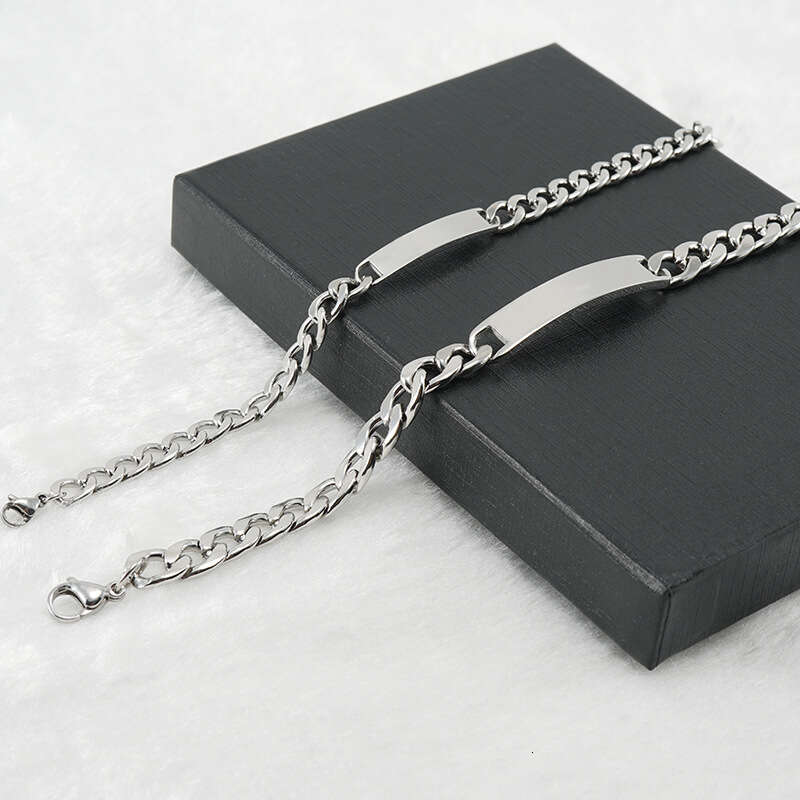 Trendy Stainless Hip-Hop for Men Titanium Steel Fashion Personality NK Chain Curved Piece Men's Bracelet New jewelry