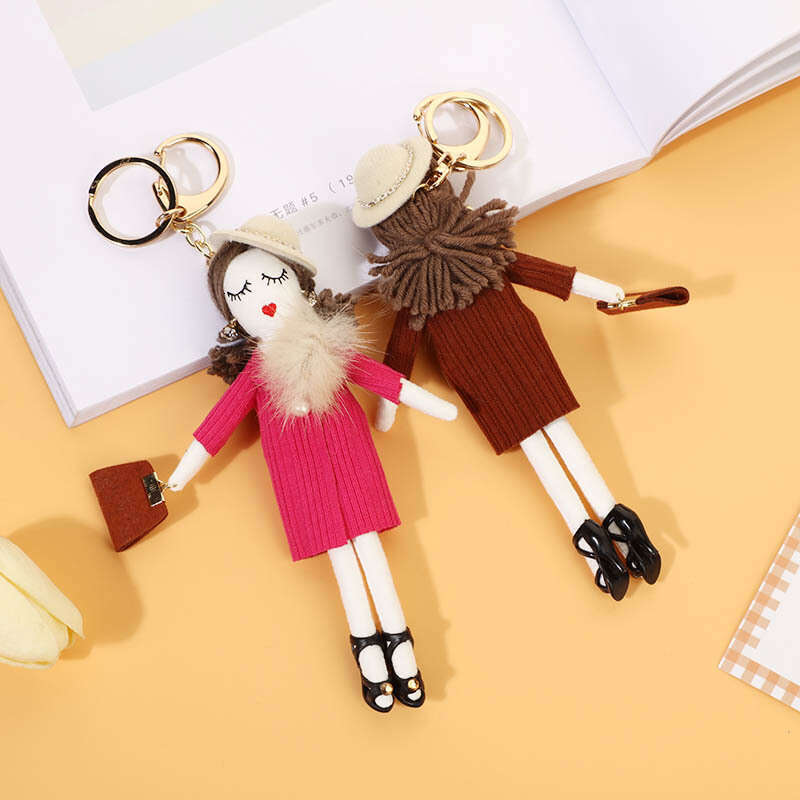Fashionable Doll Pendant Cartoon Cute Girl Car Bag Keychain Accessories