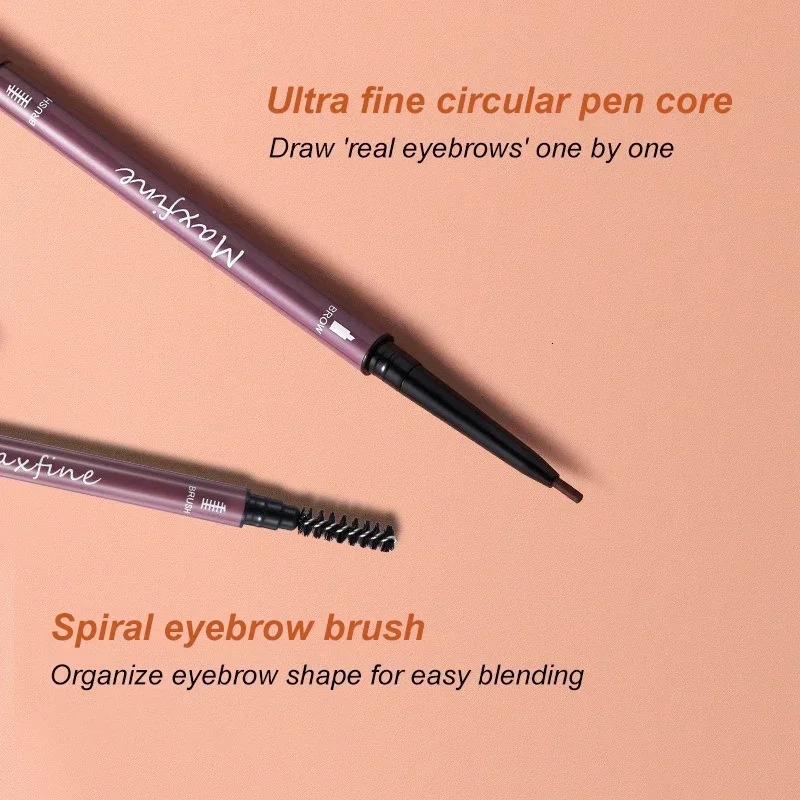 Double Headed Rotable Eyebrow Pen Black Brown Extremely Fine Eyebrow Pencil Lasting Natural Waterproof Matte Eye Brow Pencil 250712