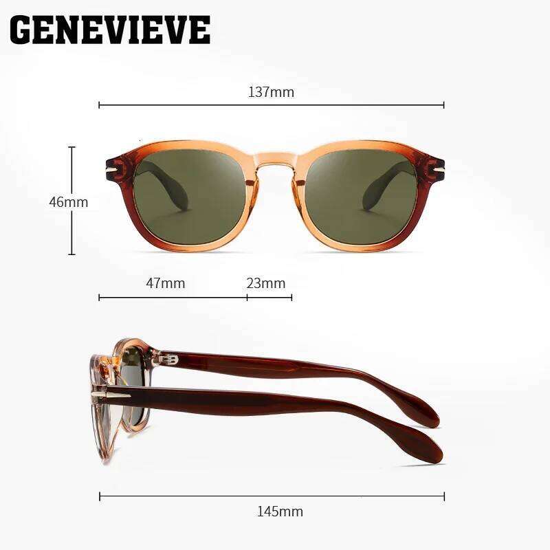 GENEVIEVE Fashion Personalized Geometric Oval UV Protection Customizable Prescription Polarized Sunglasses S31129