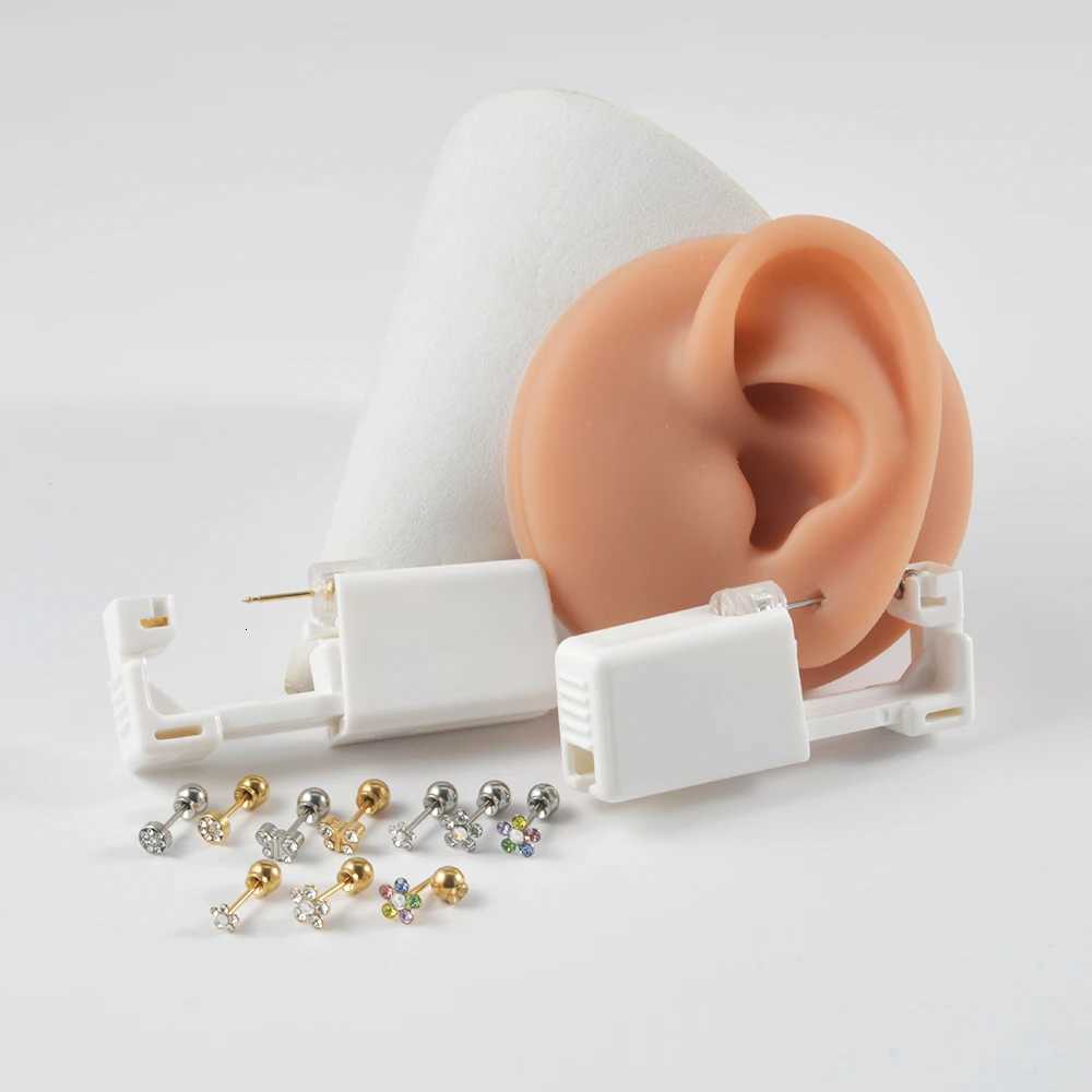 1pc Disposable Sterile Ear Piercing Unit Ear Tragus Piercing Gun Home Use NO PAIN Piercing Tool Machine Kit Stud with Safe Ball XJ250718
