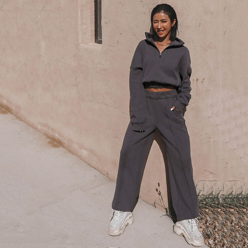 Free shipping designer hoodie for women Fashion long sleeved hoodie long pants minimalist sportswear set for women