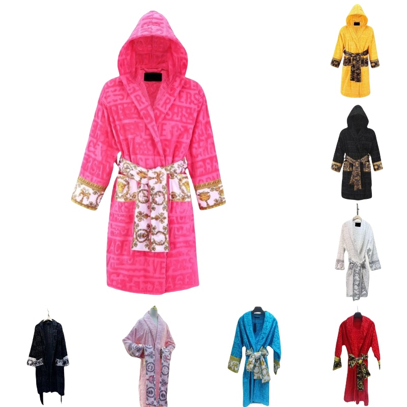 Casual designer bathrobe luxury stand collar sleep robe man classical letter long sleeve night robe thick warm fur sleepwear designer woman home dh072