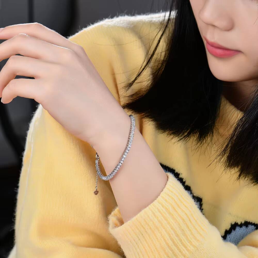 New Arrivals Moissanite Tennis Bracelet Custom 925 Sterling Silver Bracelet Jewelry