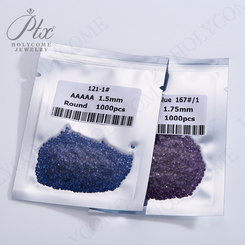 1000pcs Small Size 1.0mm Multicolor Loose Nano Stone Melee Size Round Brilliant Cut Green Nano Opal Pink Turquoise Bluish Synthetic Gems For Jewelry D