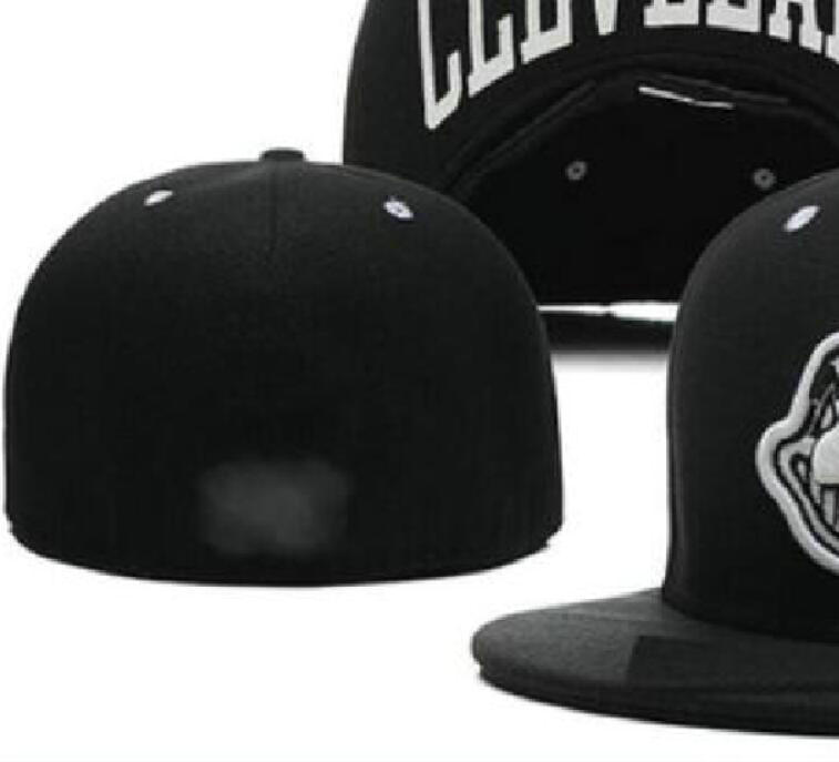 Baseball 2025 Mens INDIANS Baseball Team 2024 World Series Champions Full Closed Caps Summer Letter Bone Black Color Casual Sport Flat Fitted Hats a1
