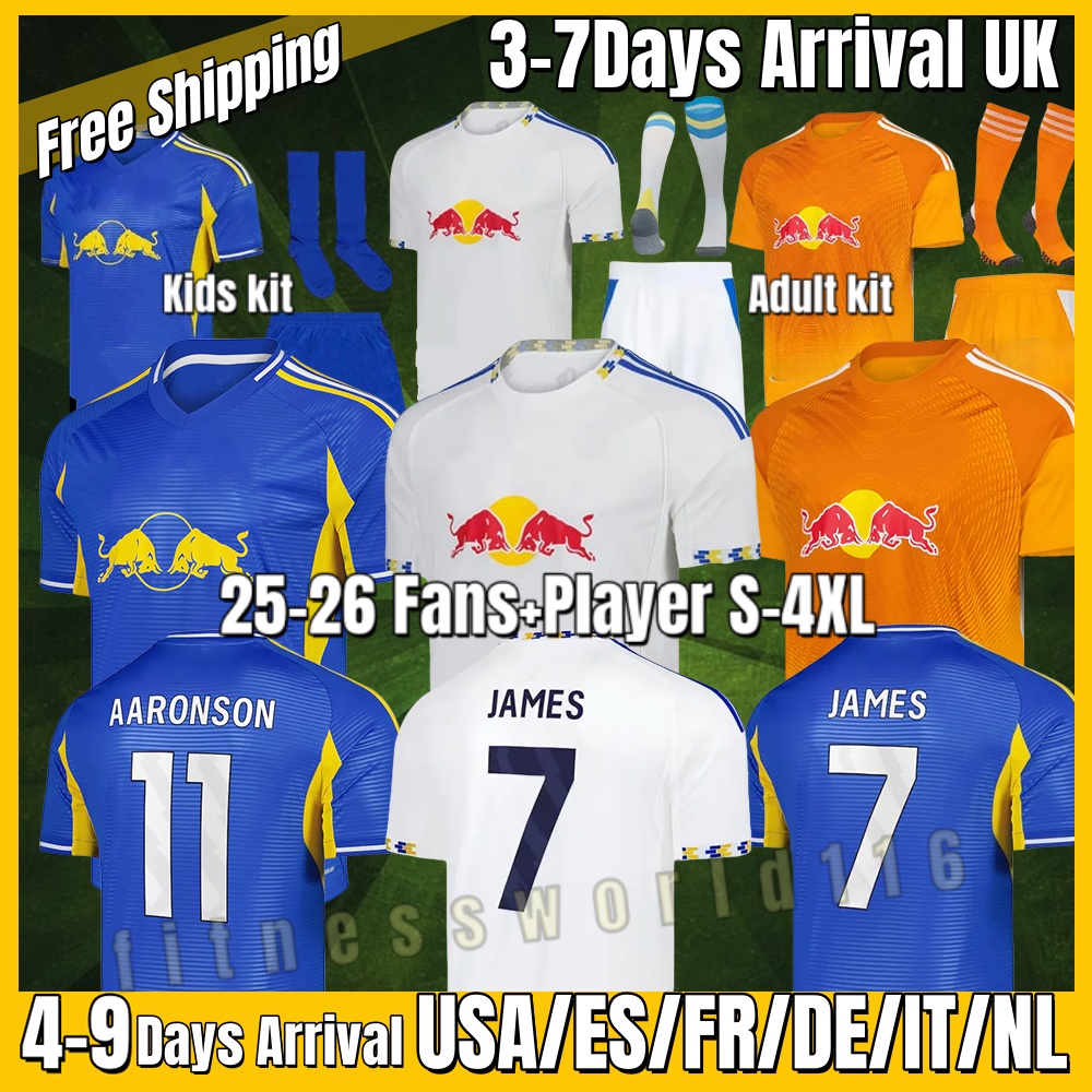 S-4XL 2025 2026 LeedsS BAMFORD UnitedS soccer jerseys PIROE 2024 2025 2026 Fans And Player JUNIOR JAMES AMPADU A ARONSON men kids Adult Kit football shirt