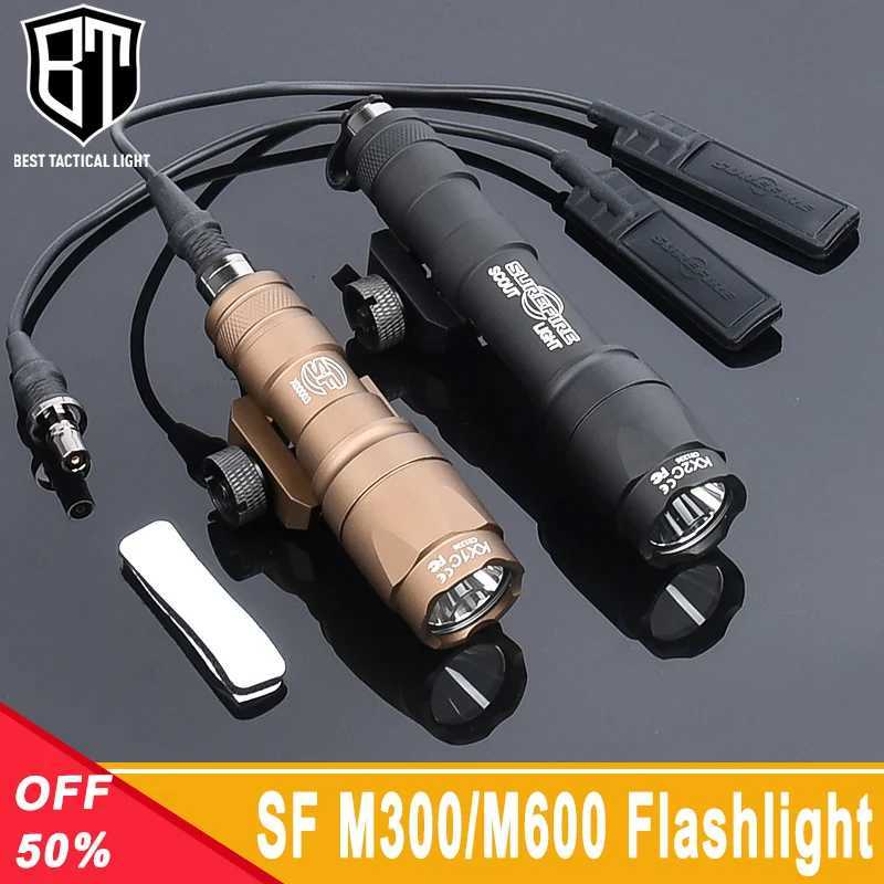 400lm/600lm White D Light Flashlight WADSN SF M300 M600 M300A M600C Fits 20mm Rail Hunting Weapon Airsoft Scout Accessories XJ250718