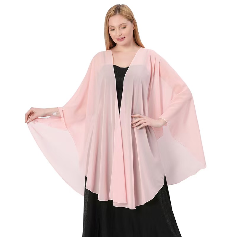 K1404 Chiffon large shawl high quality bride bridesmaid wedding dress evening shawl female