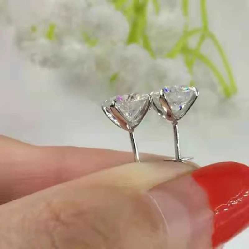 0.5-1 Carat D Color Moissanite Ear Stud Earrings for Women Girls 925 Sterling Silver Sparkling Piercing Earring Fine Jewelry XJ250718