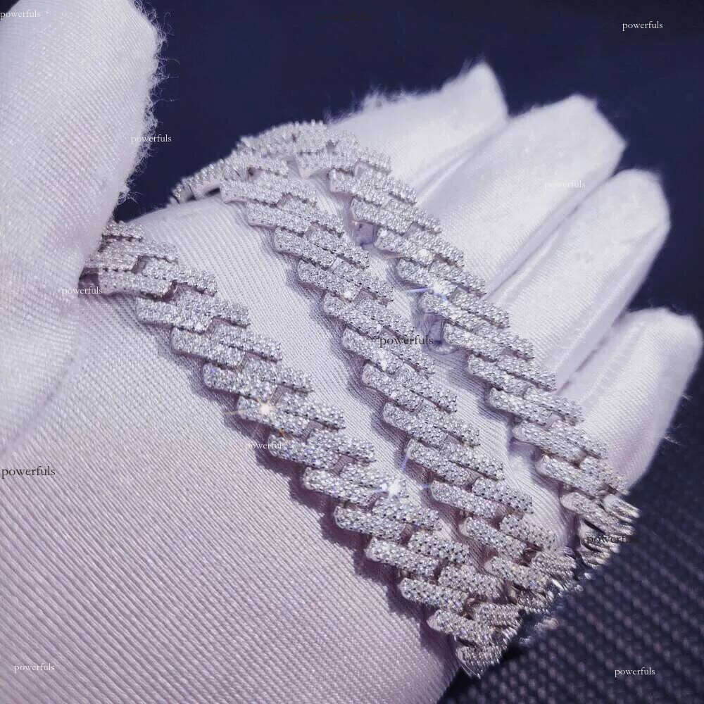 Hip Hop Fashion Jewelry Iced Out Miami Links Pass Dia Tester Sterling Sier 10mm Moissanite Cuban Chain Necklace